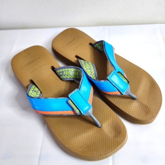 Havaianas Other - HAVAIANAS Urban Tech Blue Orange Flip Flop Sandals Men's 9/10